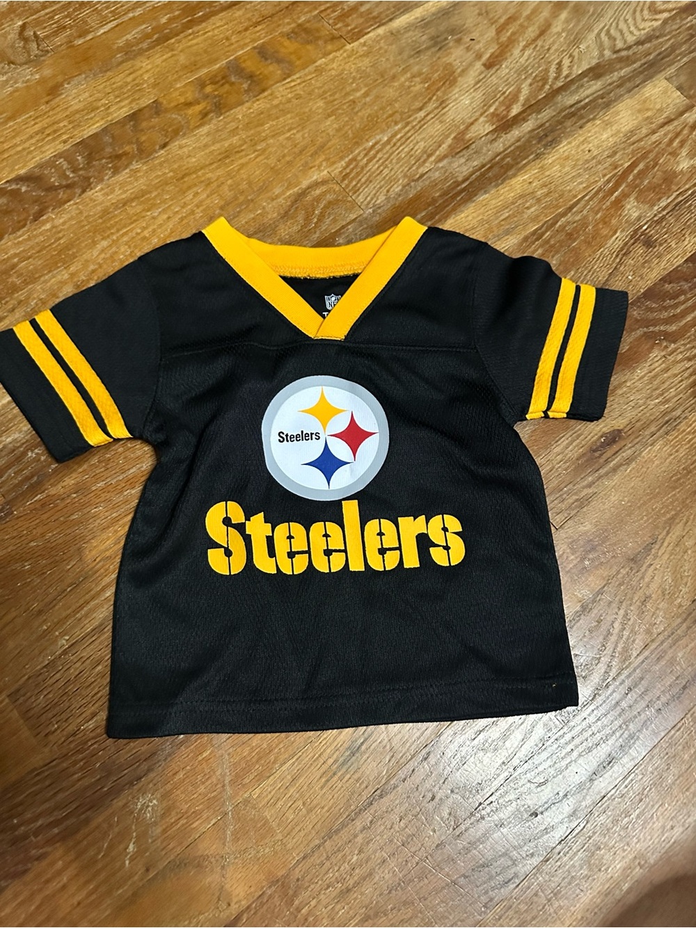 Toddler Steelers Short Sleeve Jersey Top in Black and Gold